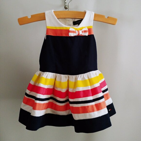 Tommy Hilfiger Textured Sleeveless Multi-Colour Stripe Dress size 3-6 Months - Picture 12 of 13